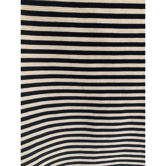 TALBOTS Stretch Cotton Womens Small Striped Boat Neck 3/4 Sleeve Black White - Picture 7 of 12